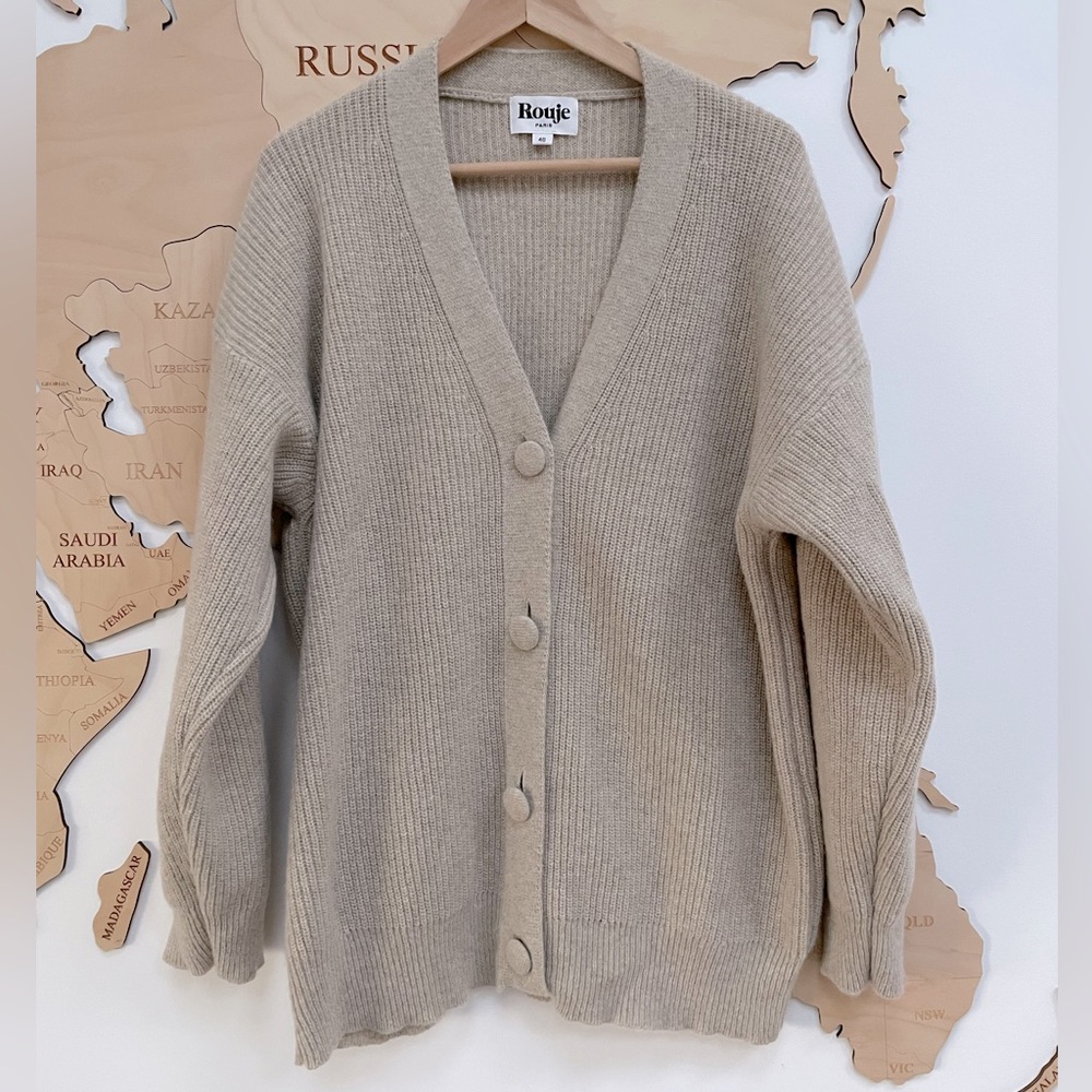 Rouje Beige Cassiopee Cardigan, size FR 40 - Picture 6 of 11